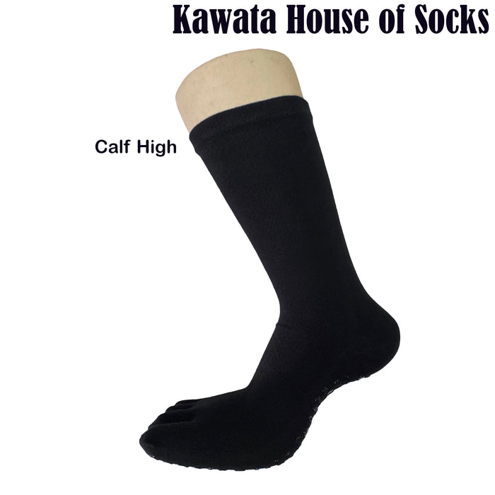 Anti-Slip Cotton Toe Socks – CALF Length with Silicone Grip Sole Rocky Design