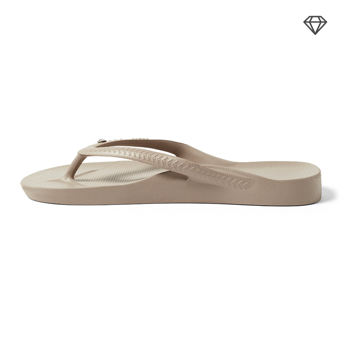 Taupe Crystal Archies Arch Support Flip Flops angle 03