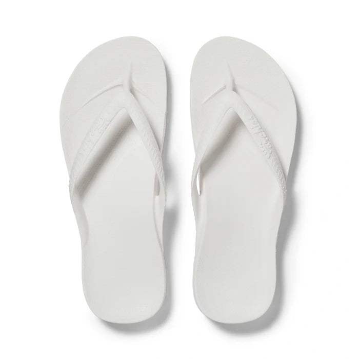 White Archies Arch Support Flip Flops angle 01