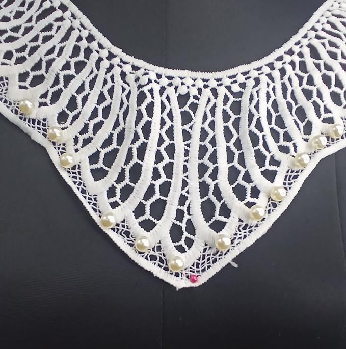 Ani Accessories Art Deco Inspired Cutout Neckline, intricate geometric pattern on women’s dress, front view detail