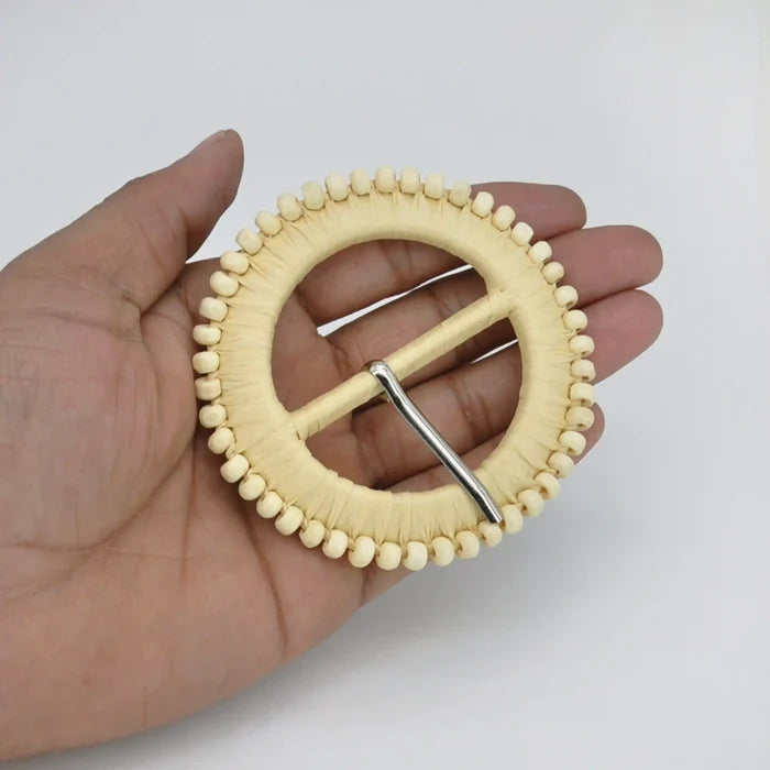 Artisan Boho Aesthetic Raffia Buckle