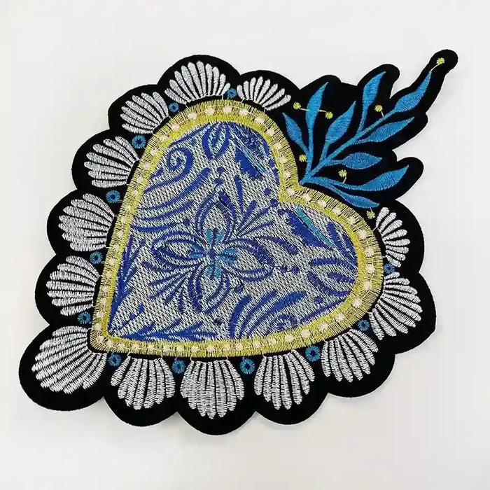 Artisanal Mexican Sagrado Corazón Appliqué Sew Patch