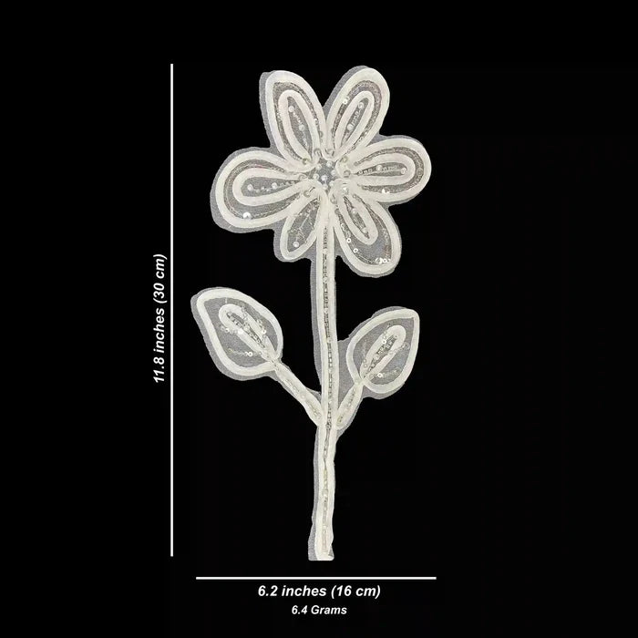 Artisanal Pearl-Encrusted Long-Stem Blossom
