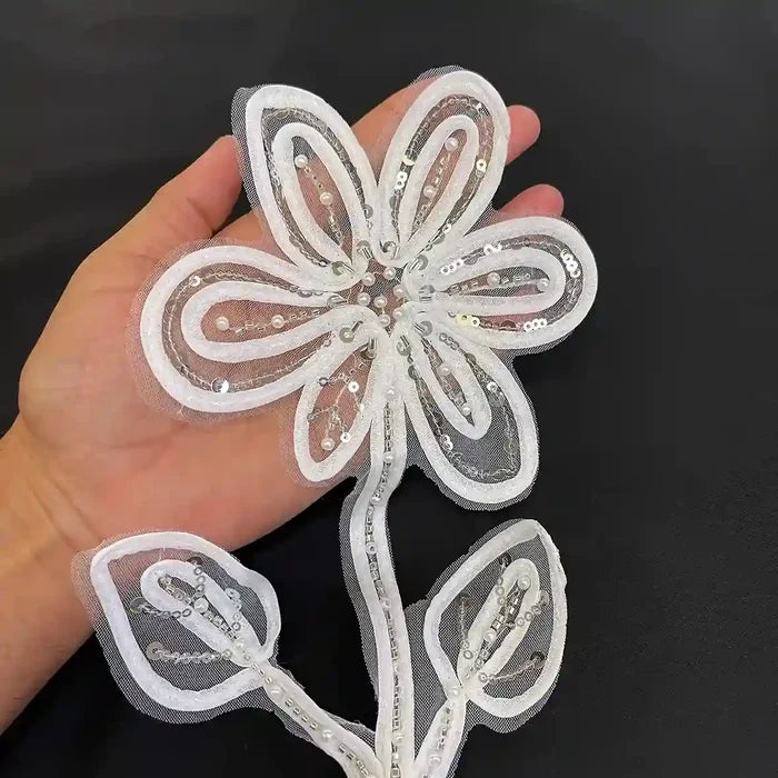 Artisanal Pearl-Encrusted Long-Stem Blossom