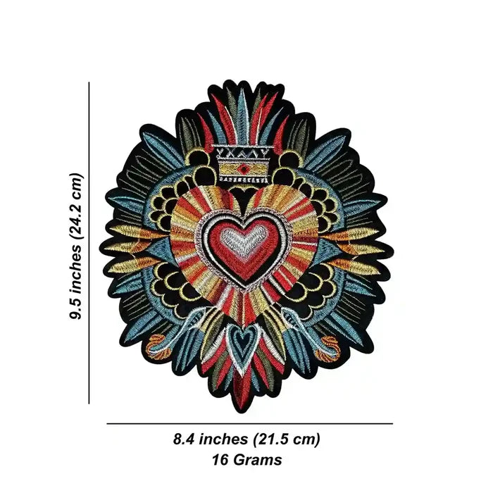 Artisanal Radiant Sacred Heart Mandala Hot fix Patch