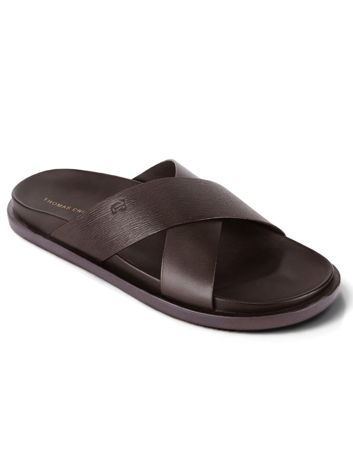 Aster Brown Cross-Strap Sandals| Premium Open Toe Comfort Sandals |TC-2759BR