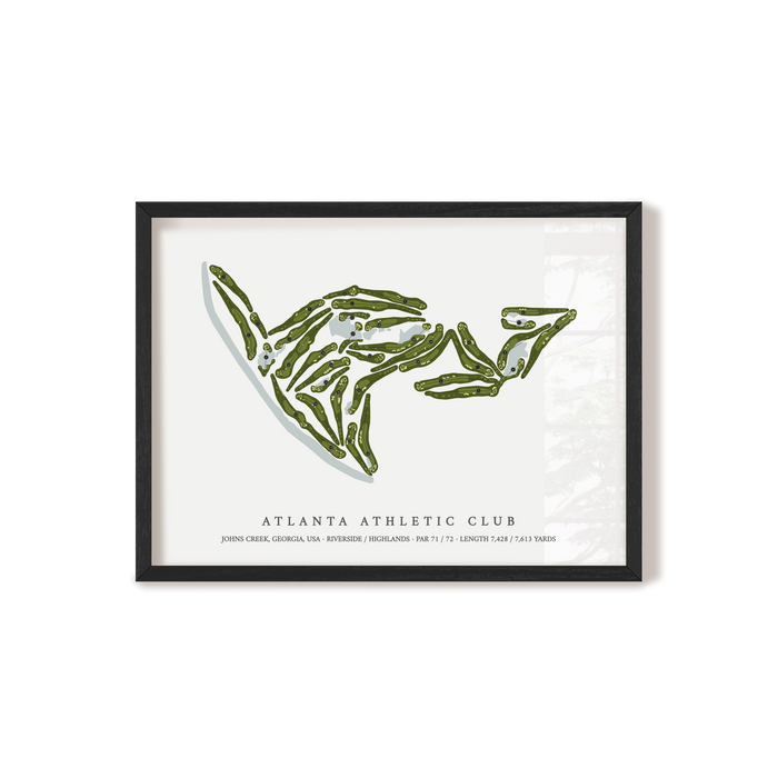 Atlanta Athletic Club | Golf Course Map | Black Frame