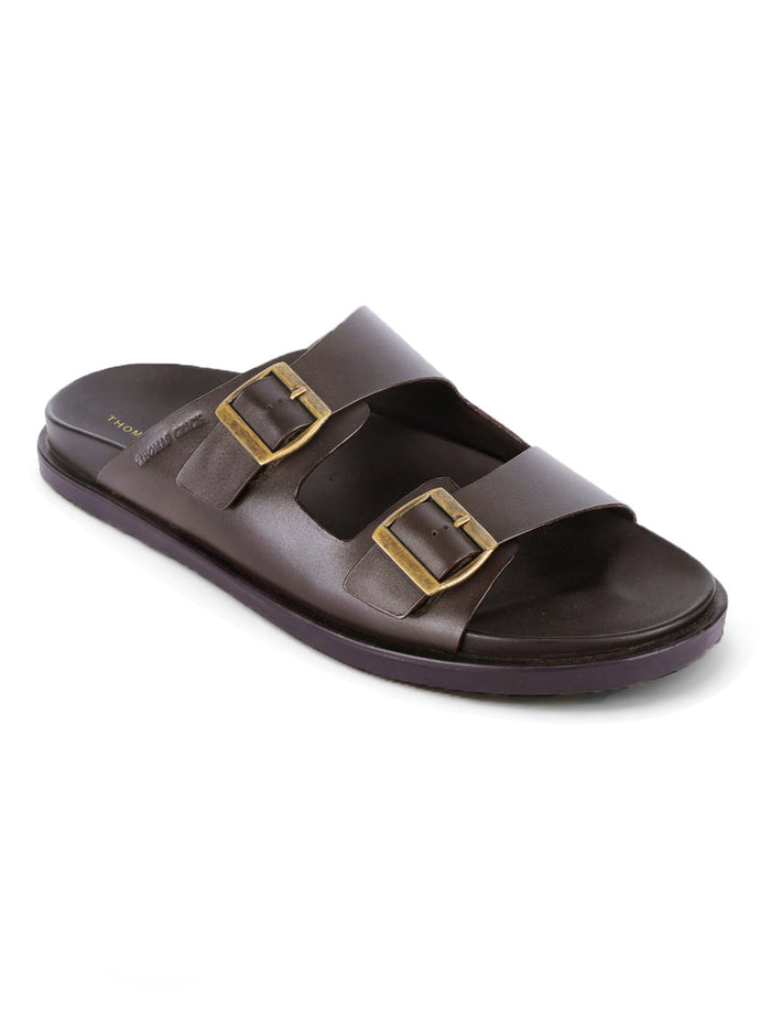 Atlas Brown  Sandals | Double Buckle Adjustable Casual Sandals |TC-2761BR