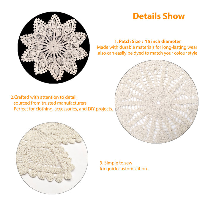 Attractive Design Crochet Cotton Sew Patch