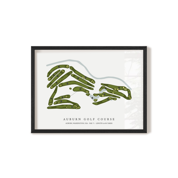 Auburn Golf Course | Golf Course Map | Black Frame