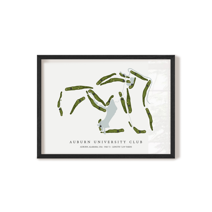 Auburn University Club | Golf Course Map | Black Frame