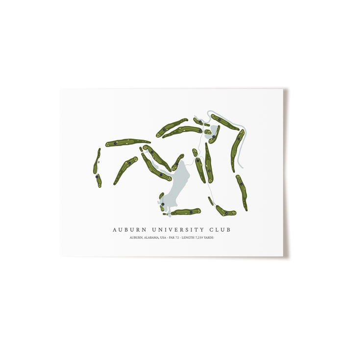 Auburn University Club | Golf Course Map | Unframed