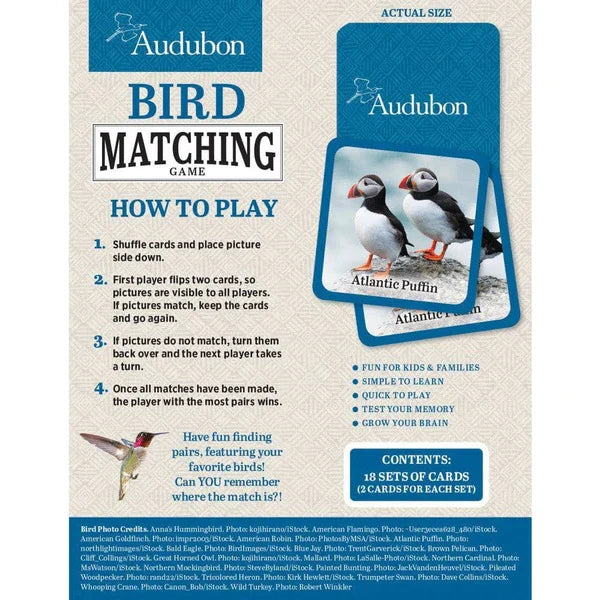 Audubon Bird Matching Game
