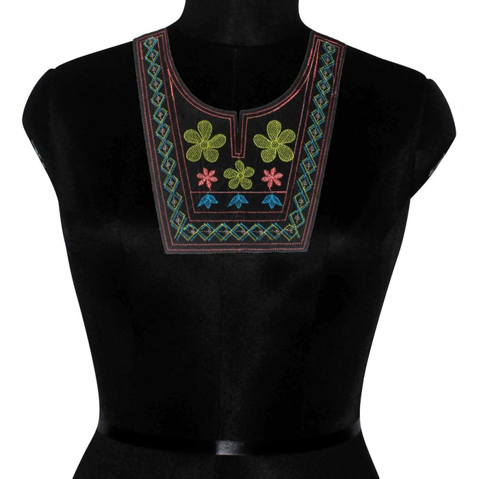 Premium Aztec Elegance embroidered neckline by Ani Accessories with artistic geometric design and luxurious handcrafted ethnic finish