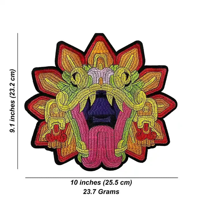 Aztec Sun Emblem Dragon Patch