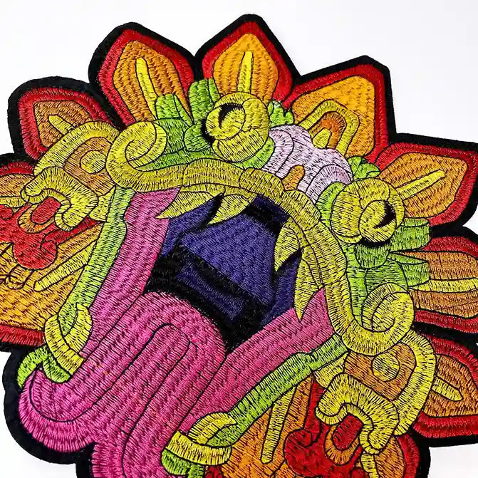 Aztec Sun Emblem Dragon Patch