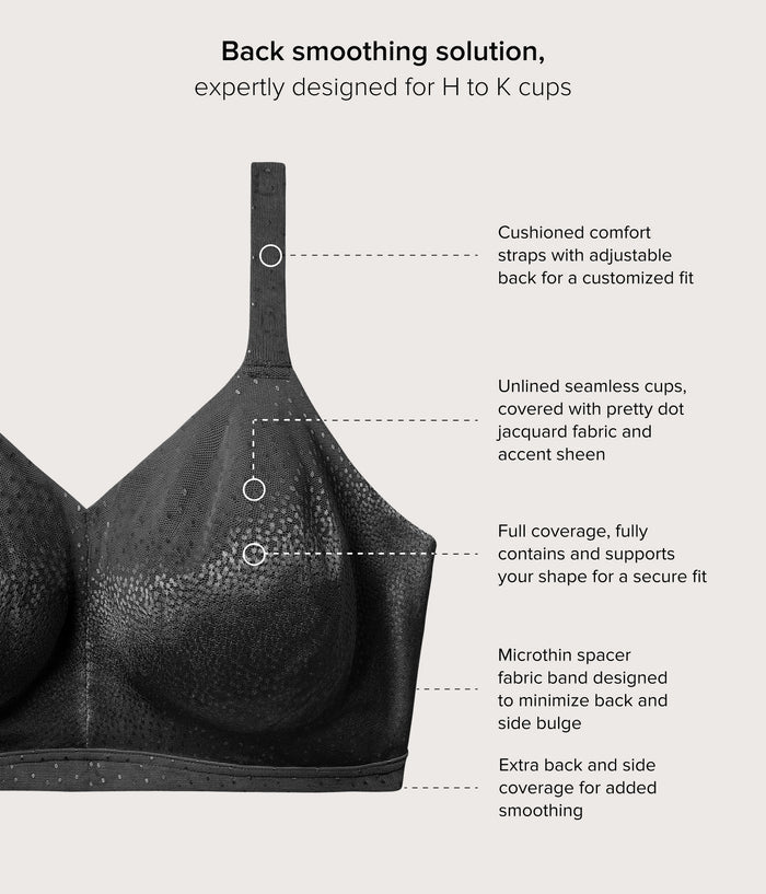Back Appeal® H-K Cup Wire Free Bra Black