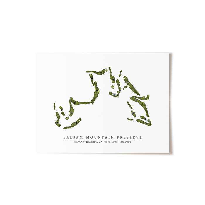Balsam Mountain Preserve | Golf Course Map | Unframed