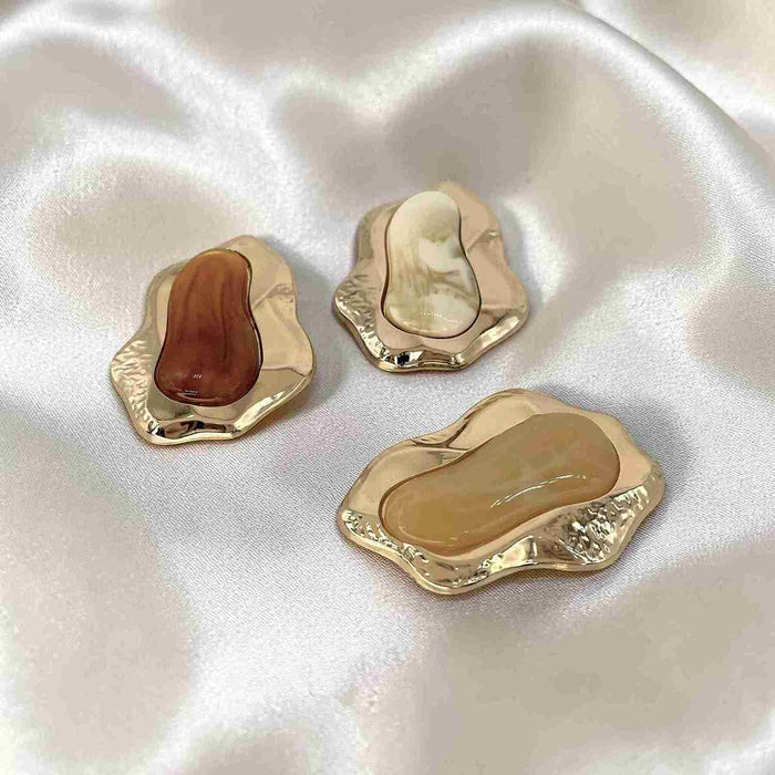 Baroque Nugget Resin Marble Buckle