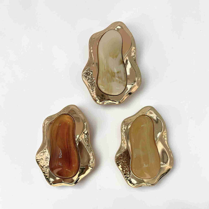 Baroque Nugget Resin Marble Buckle