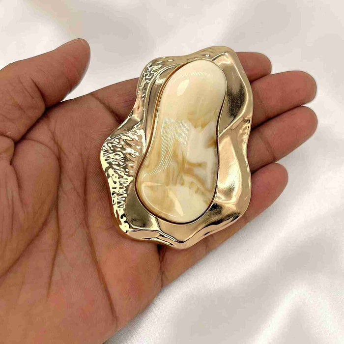 Baroque Nugget Resin Marble Buckle
