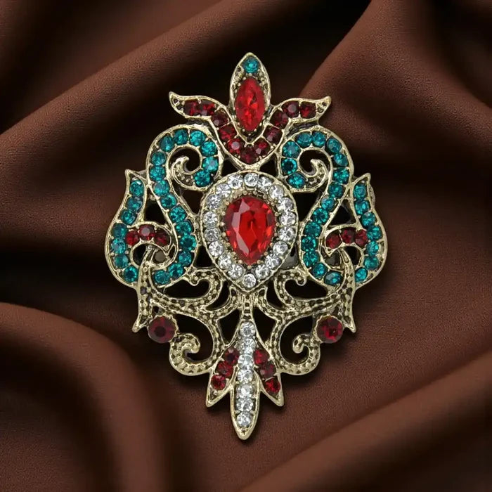 Baroque Revival Cross Brooch