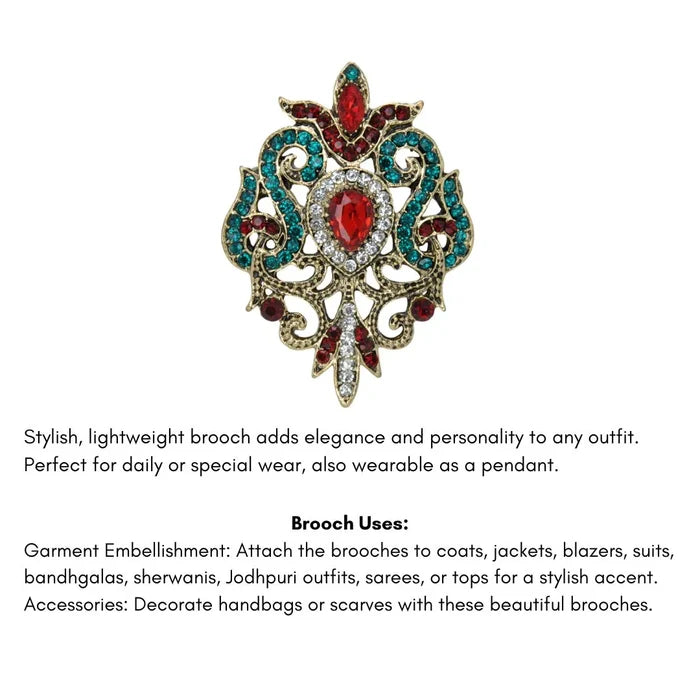 Baroque Revival Cross Brooch