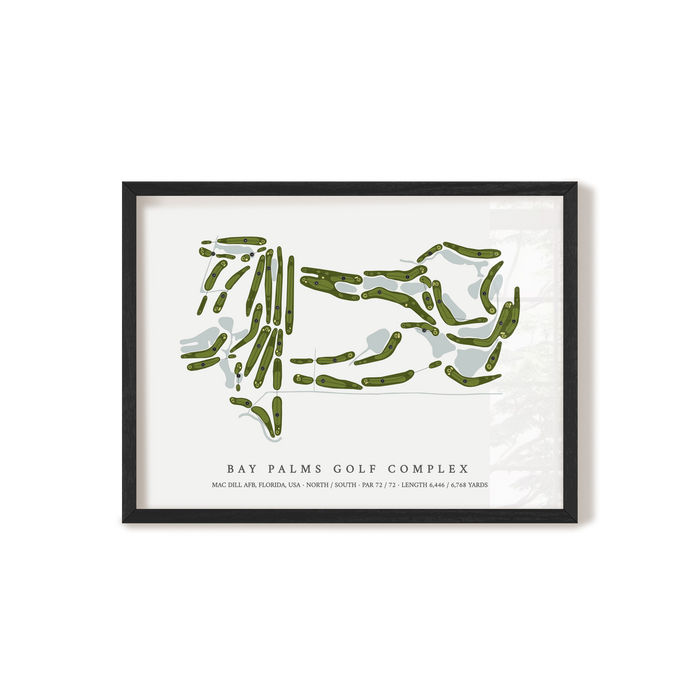Bay Palms Golf Complex | Golf Course Map | Black Frame