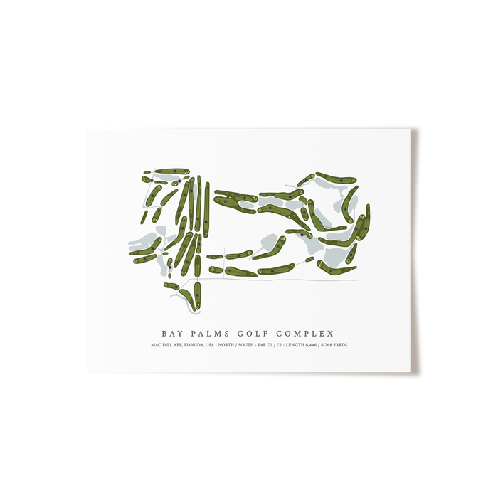 Bay Palms Golf Complex | Golf Course Map | Unframed