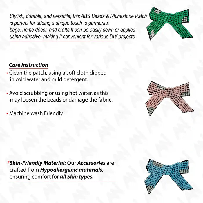 Beaded Bow Sew Patch