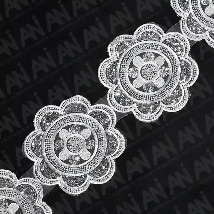 Beaded cut work Floral Chakra Lace Trim on net | 2 meter