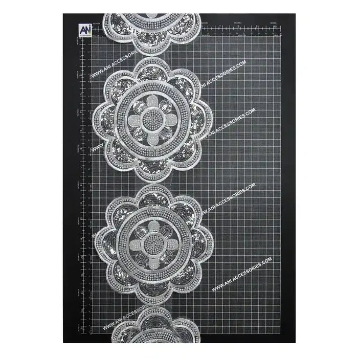 Beaded cut work Floral Chakra Lace Trim on net | 2 meter