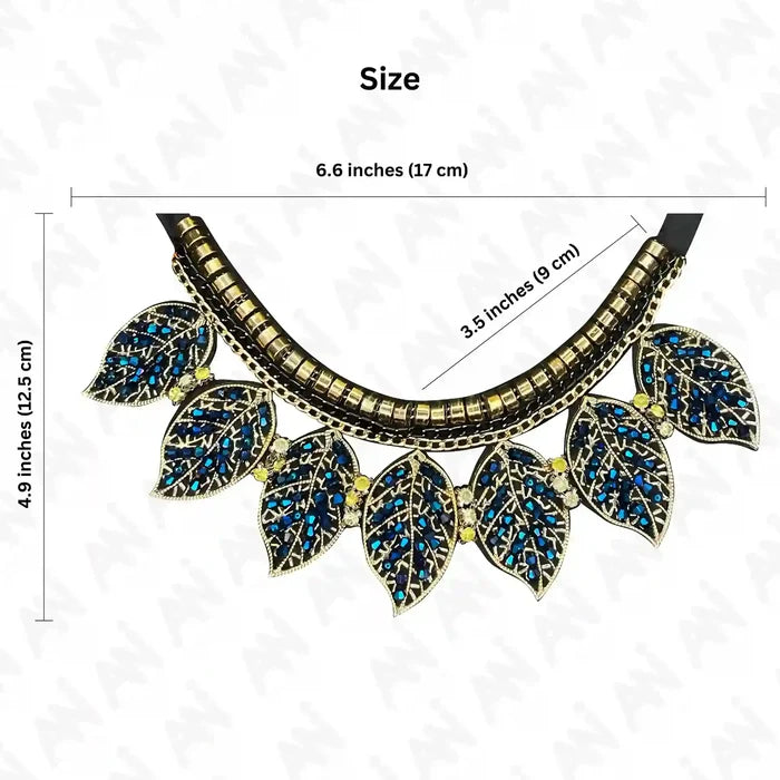 Beaded Leaf Round Neckline