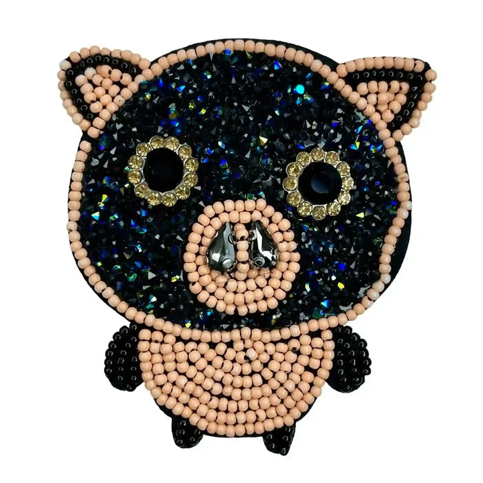 Beaded Pig Face Patch