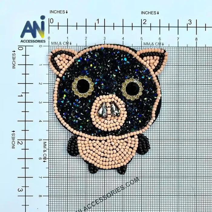 Beaded Pig Face Patch