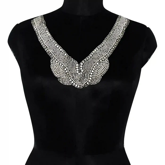 Beaded V-Neckline Applique