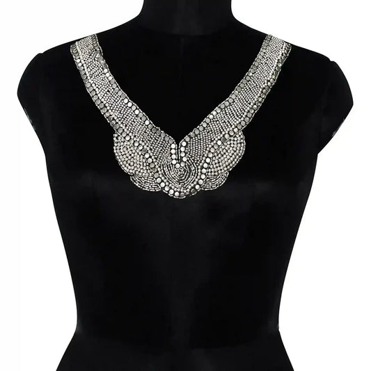 Beaded V-Neckline Applique