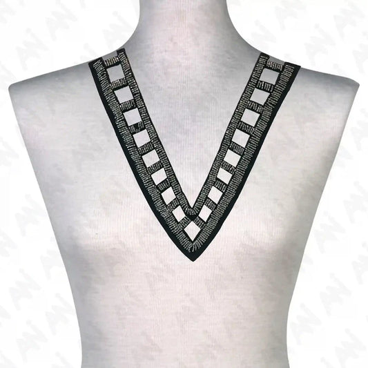 Beaded V-Neckline Applique