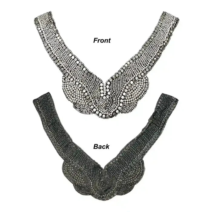 Beaded V-Neckline Applique