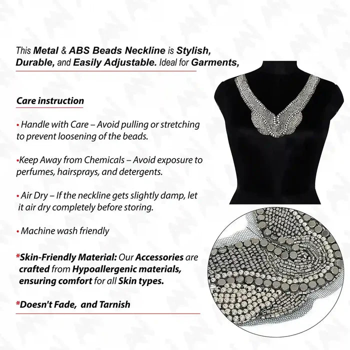 Beaded V-Neckline Applique