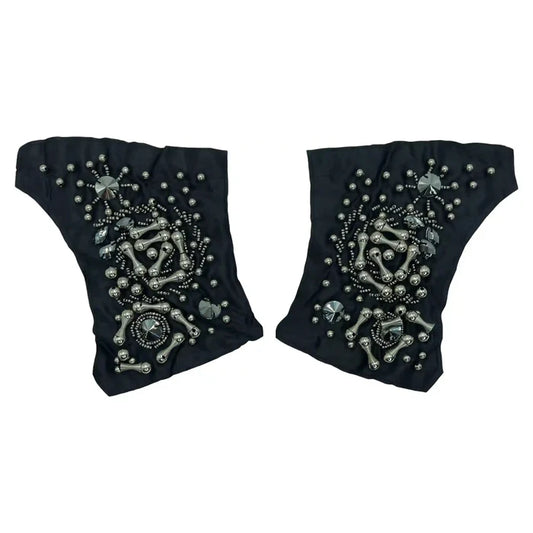 Beads Black Shoulder Patch 1 Pair