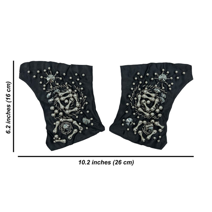 Beads Black Shoulder Patch 1 Pair