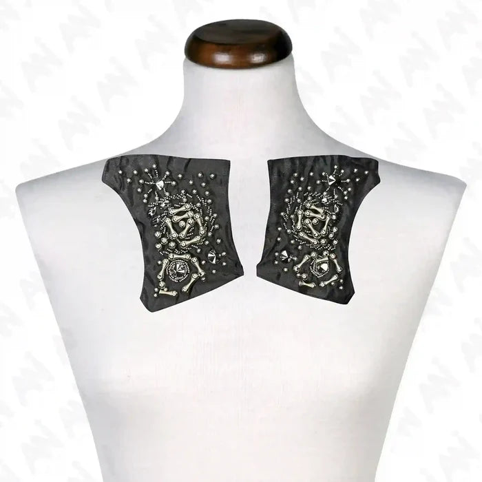 Beads Black Shoulder Patch 1 Pair