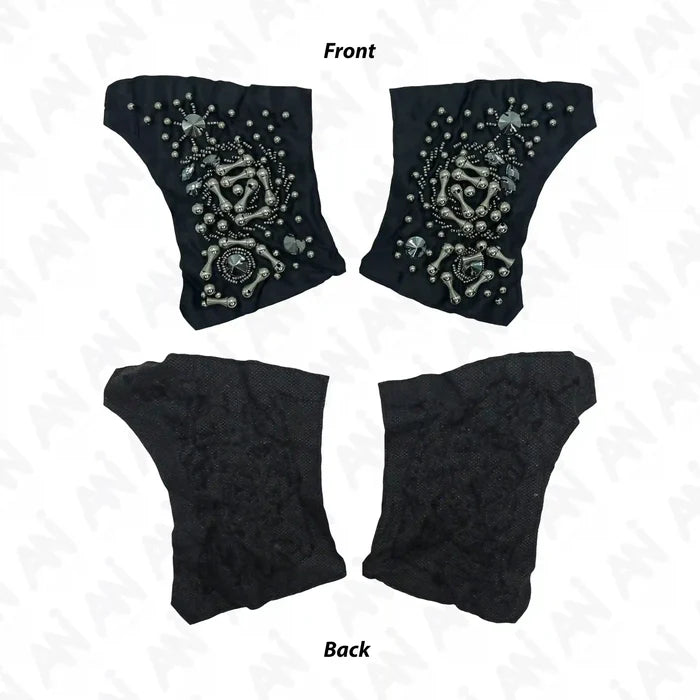 Beads Black Shoulder Patch 1 Pair