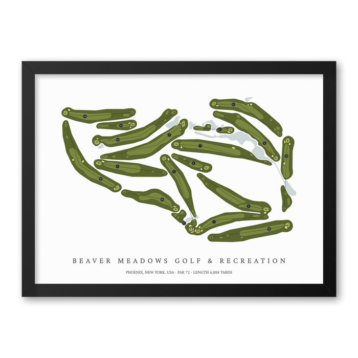 Beaver Meadows Golf & Recreation | Golf Course Map | Black Frame