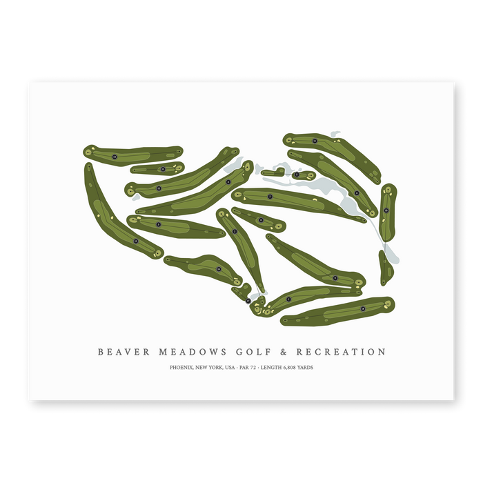 Beaver Meadows Golf & Recreation | Golf Course Map | Unframed