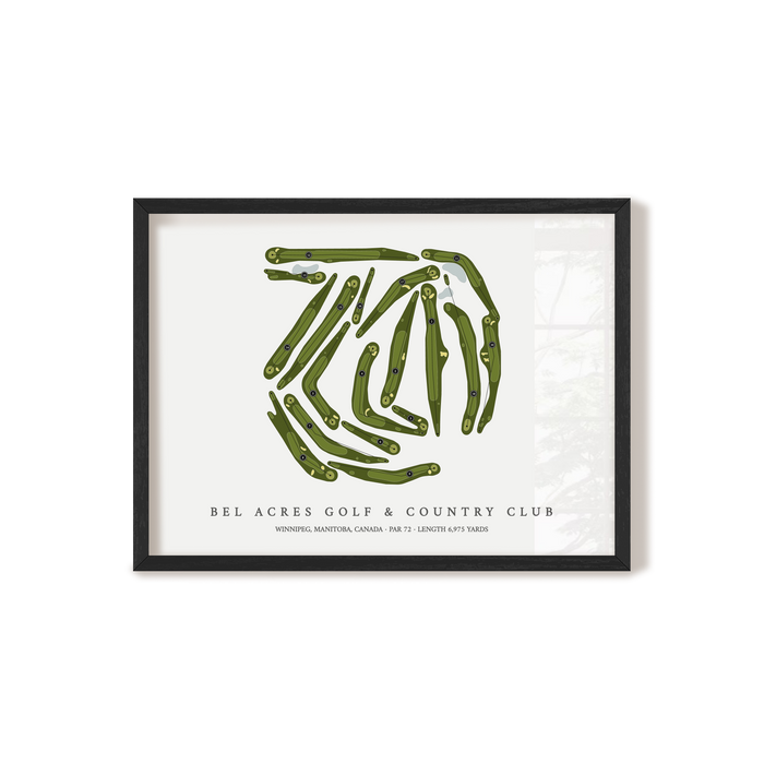 Bel Acres Golf & Country Club | Golf Course Map | Black Frame