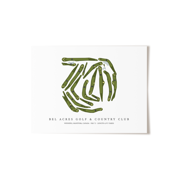 Bel Acres Golf & Country Club | Golf Course Map | Unframed
