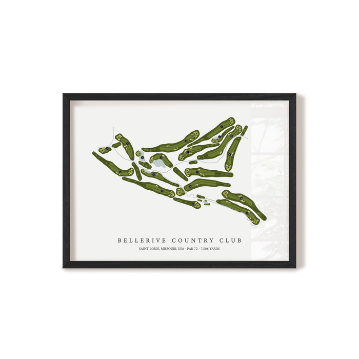 Bellerive Country Club | Golf Course Map | Black Frame