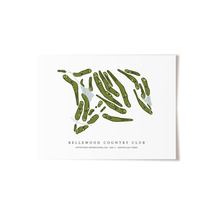 Bellewood Country Club | Golf Course Map | Unframed